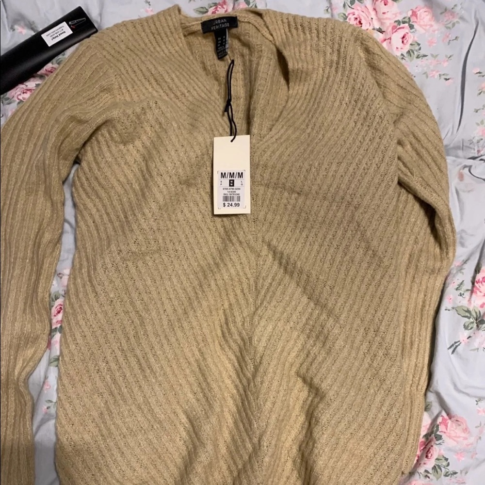 tan sweater
